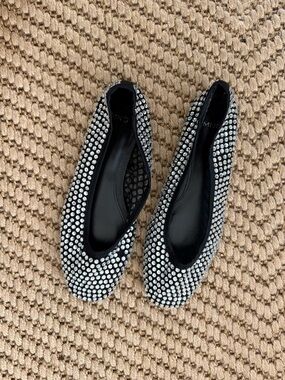 Mango Rhinestone Ballerina Flats